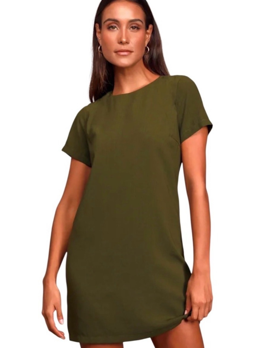 Lulus Olive Green Shift Mini Dress X-Small NWT